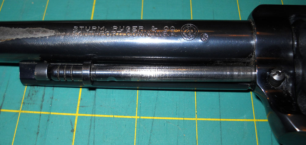 detail, Super Blackhawk cylinder pin, drawn